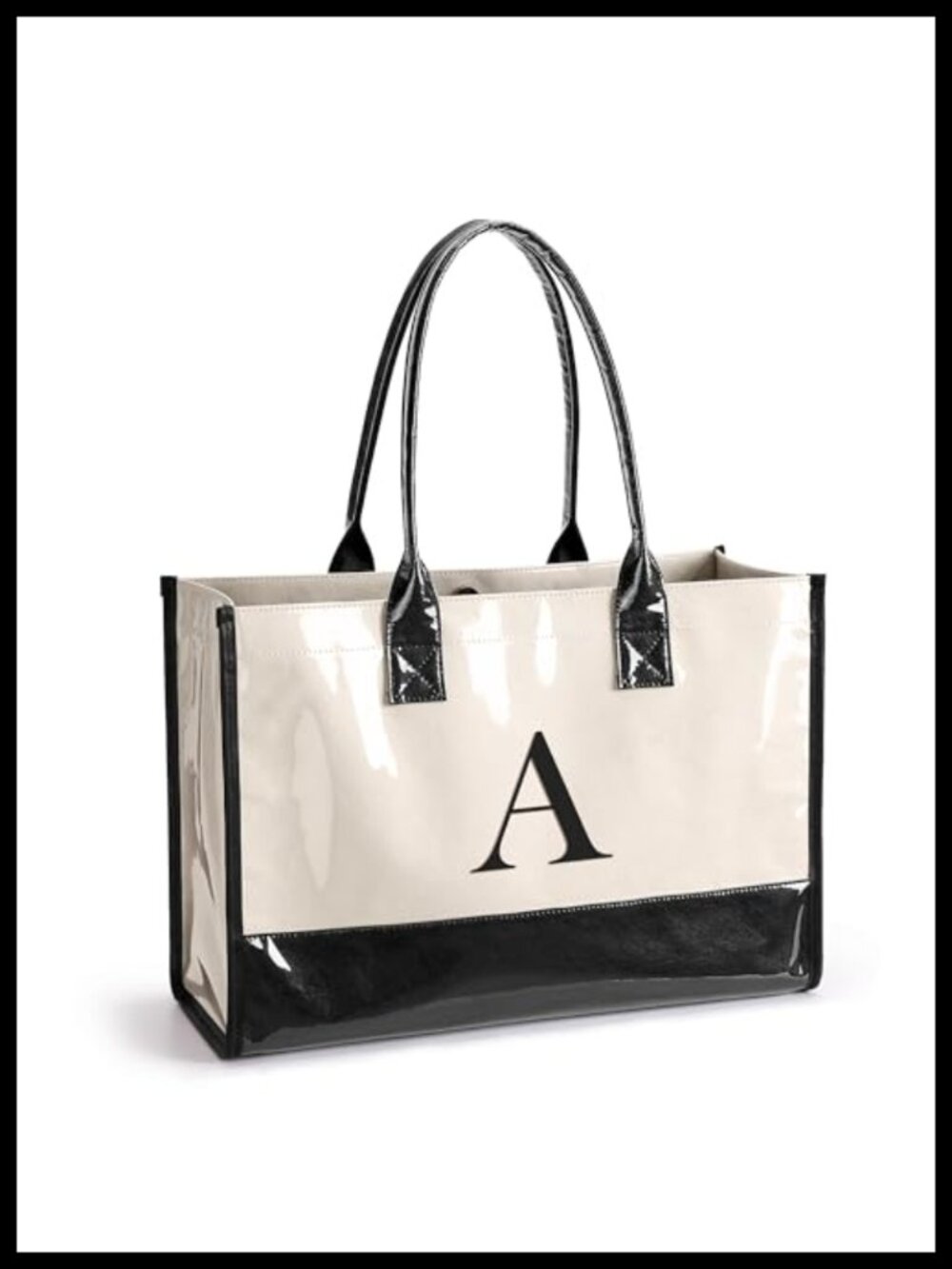 PVC Tote Bag Large Kraft Paper Work Handbag Jelly Purse